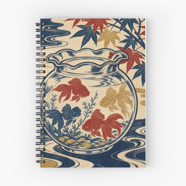 Item preview, Japanese Goldfish Bowl Autumn Leaves Ukiyo-e Woodblock Art designed and sold by vekotpu.