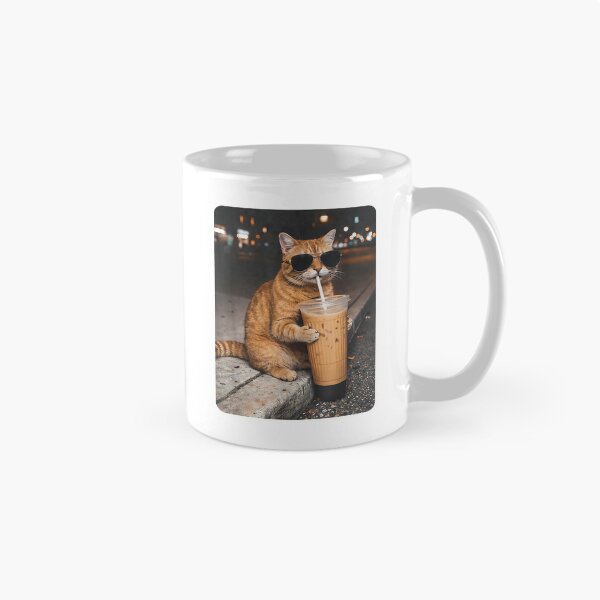 Item preview, Cat Drinking Iced Coffee Funny Animal Meme Coffee Lover T-Shirt designed and sold by Othinus.