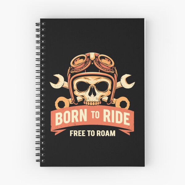Item preview, Born to Ride Skull With Vintage Helmet and Goggles Motorcycle Biker Emblem — Free to Roam designed and sold by KanDa-Shop.