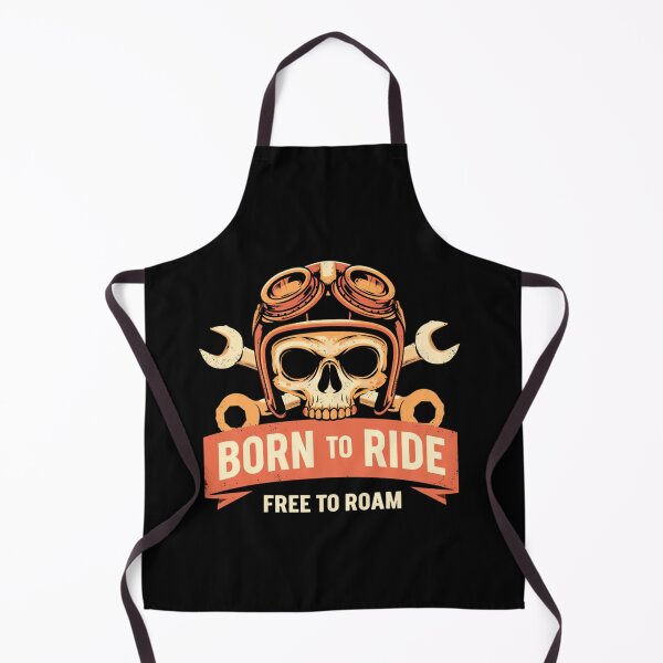 Item preview, Emblema de motociclista "Nacido para montar" con calavera, casco y gafas vintage — Libre para vagar designed and sold by KanDa-Shop.