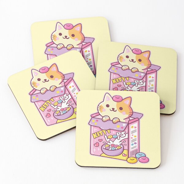 Item preview, Gato kawaii en una caja de cereal designed and sold by YChangShop.