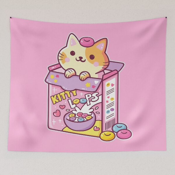 Item preview, Kawaii cat in a cereal box designed and sold by YChangShop.