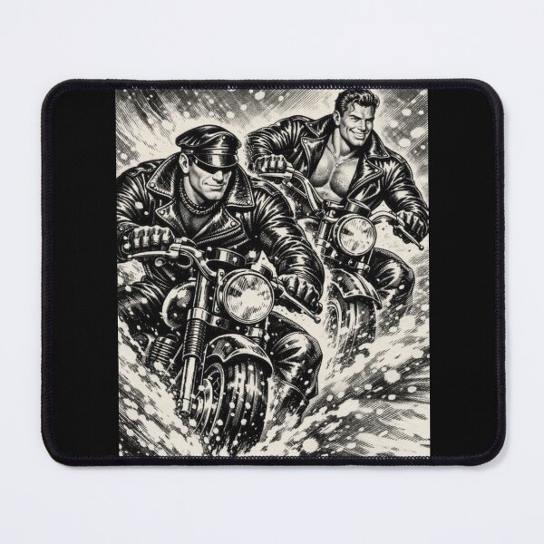Item preview, Vintage Christmas Gay Leather Bikers Snow Storm Art Design designed and sold by ItsAKinkThing.