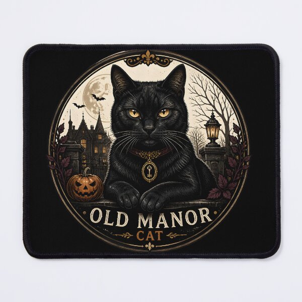 Item preview, Old Manor Black Cat Gothic Storybook Poster Halloween designed and sold by BernoNickel.