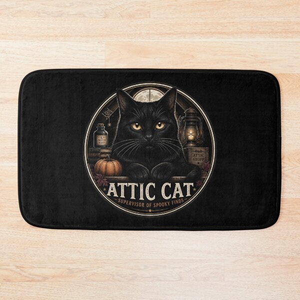 Item preview, Attic Black Cat Vintage Halloween Label Halloween designed and sold by BernoNickel.