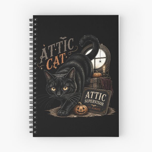 Item preview, Attic Black Cat Gothic Storybook Poster Halloween designed and sold by BernoNickel.