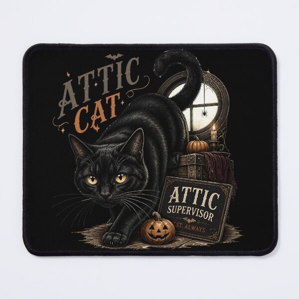 Item preview, Attic Black Cat Gothic Storybook Poster Halloween designed and sold by BernoNickel.