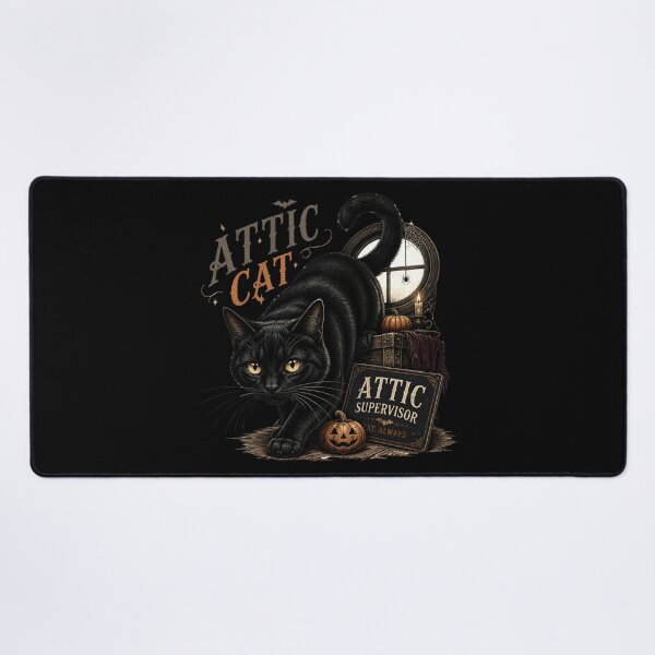 Item preview, Attic Black Cat Gothic Storybook Poster Halloween designed and sold by BernoNickel.