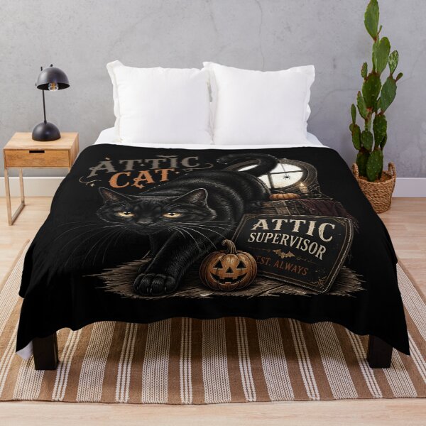 Item preview, Attic Black Cat Gothic Storybook Poster Halloween designed and sold by BernoNickel.