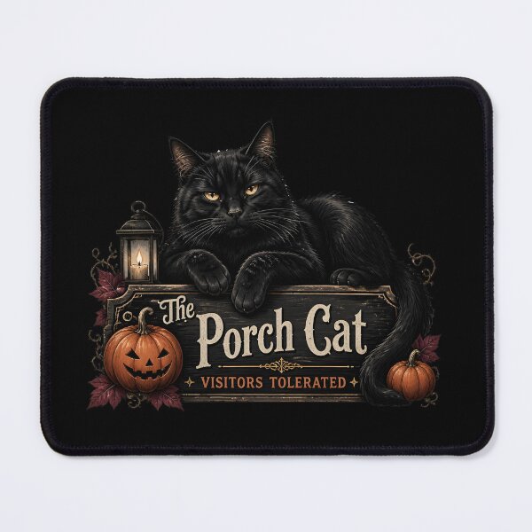 Item preview, Haunted Porch Cat Gothic Storybook Poster Halloween designed and sold by BernoNickel.