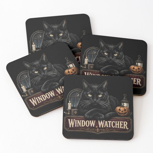 Item preview, Haunted Window Cat Gothic Storybook Poster Halloween designed and sold by BernoNickel.