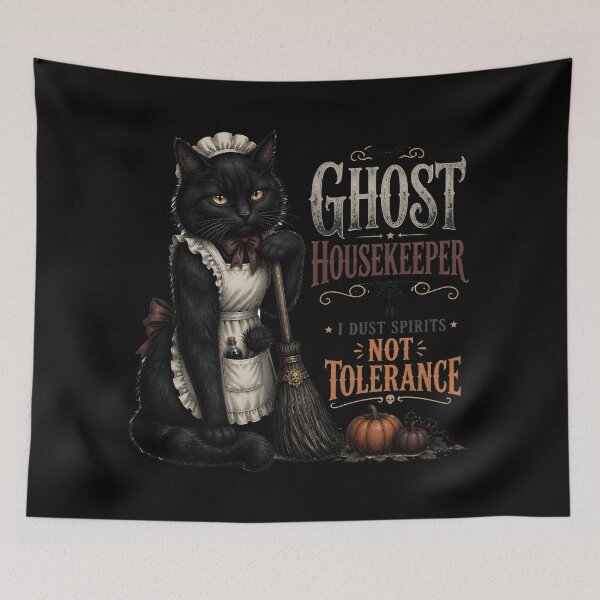 Item preview, Black Cat Housekeeper Gothic Storybook Poster Halloween designed and sold by BernoNickel.