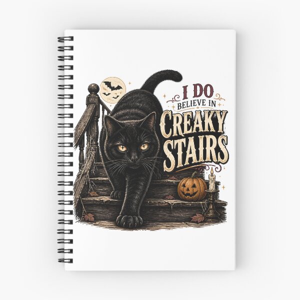Item preview, Black Cat On The Stairs Gothic Storybook Poster Halloween designed and sold by BernoNickel.