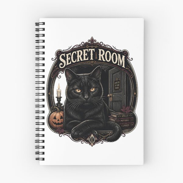 Item preview, Secret Room Black Cat Vintage Halloween Label Halloween designed and sold by BernoNickel.