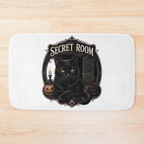 Item preview, Secret Room Black Cat Vintage Halloween Label Halloween designed and sold by BernoNickel.