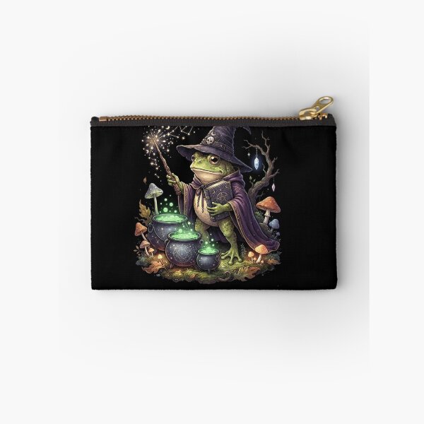 Item preview, Magical Wizard Frog Brewing Potions in an Enchanted Forest designed and sold by MiALopezArt.