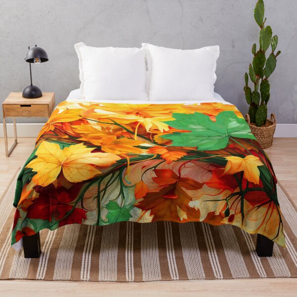 Item preview, Autumn Leaves Colorful Vibrant Digital Design Art designed and sold by DEC02.