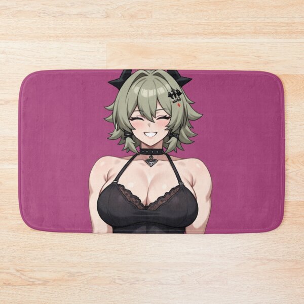 Item preview, Happy Smiling Anime Girl in Black Slip Dress Portrait designed and sold by Jimakmo.