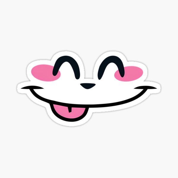 Item preview, Cute Kawaii Smiling Japanese Cat Face Expression Pink designed and sold by RoseBraud.