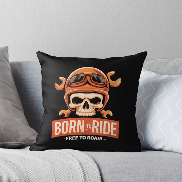 Item preview, Born to Ride Skull With Helmet and Wrenches Retro Motorcycle Biker Emblem Design designed and sold by KanDa-Shop.