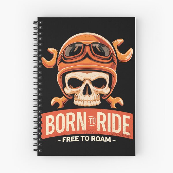 Item preview, Born to Ride Skull With Helmet and Wrenches Retro Motorcycle Biker Emblem Design designed and sold by KanDa-Shop.