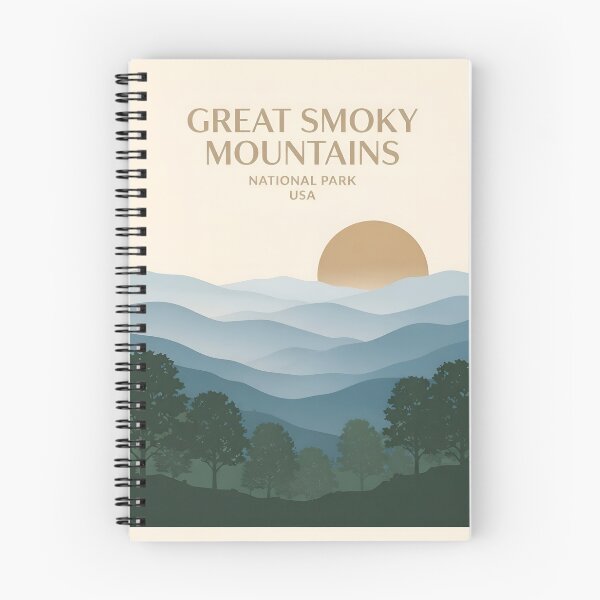 Item preview, Great Smoky Mountains Vintage Travel Poster - Minimalist Ridge Art Print designed and sold by DuckOddity.