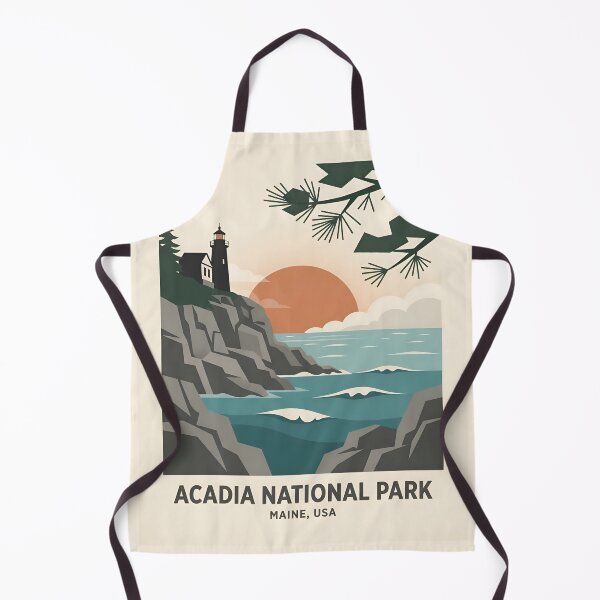 Item preview, Acadia National Park Vintage Travel Poster - Minimalist Maine Coastal Art Print designed and sold by DuckOddity.