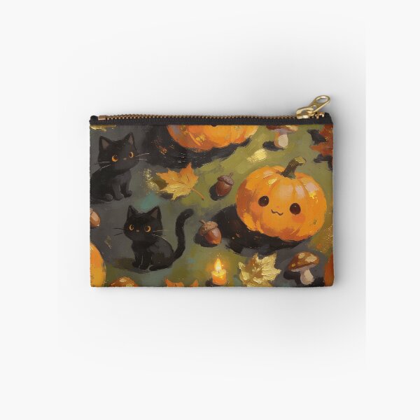 Item preview, Cute Halloween Black Cats and Pumpkin Autumn Kawaii Pattern designed and sold by cr6zym1nd.