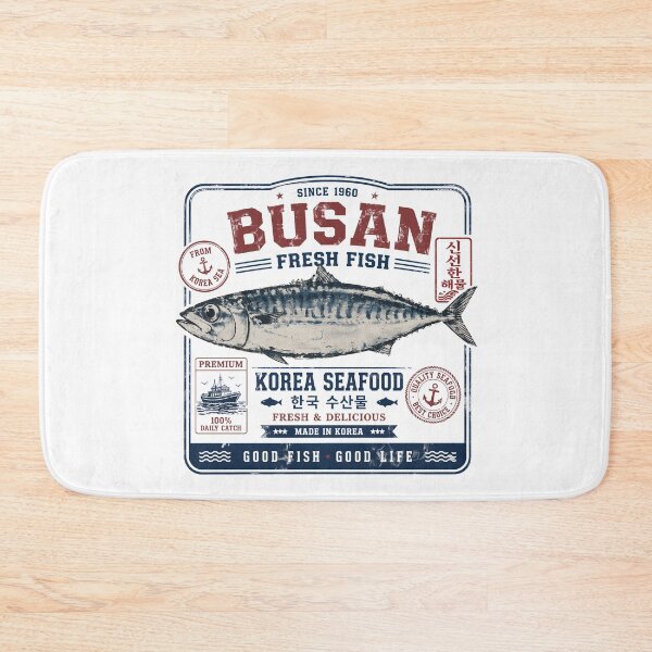 Item preview, Busan Korean Seafood Vintage Fish Label designed and sold by Namidesignkr.