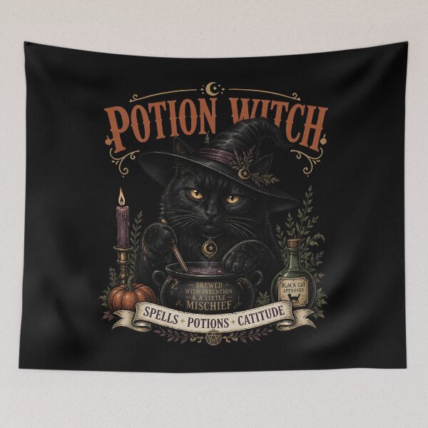 Item preview, Potion Witch Cat Vintage Halloween Label Halloween designed and sold by KristenosNehk.