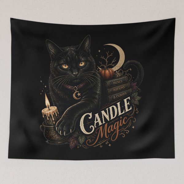 Item preview, Candle Magic Cat Gothic Storybook Poster Halloween designed and sold by KristenosNehk.
