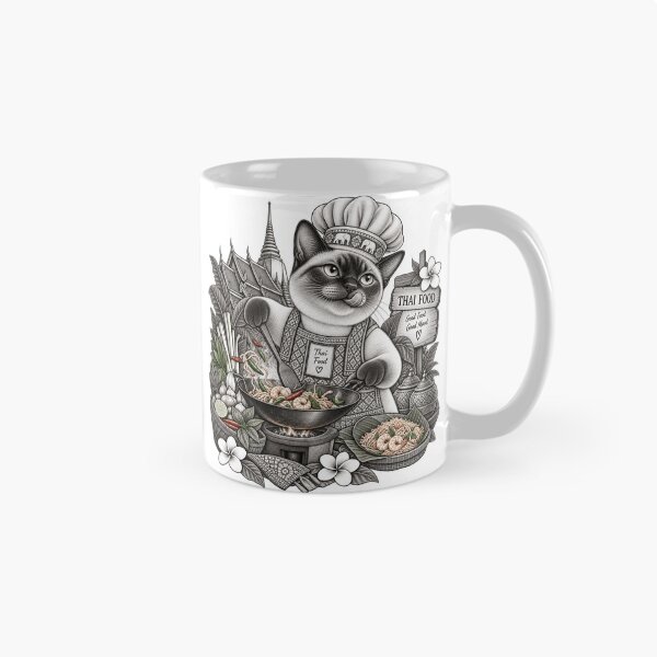 Item preview, Thai Food Cat – Funny Siamese Cat Chef Thailand Art designed and sold by mamhew2456.