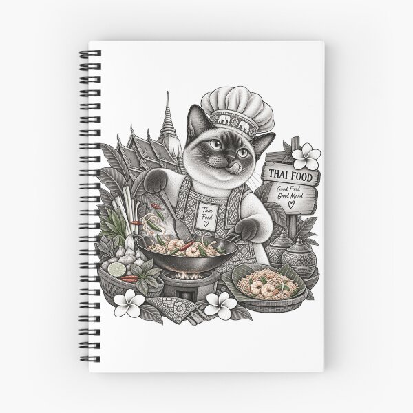 Item preview, Thai Food Cat – Funny Siamese Cat Chef Thailand Art designed and sold by mamhew2456.