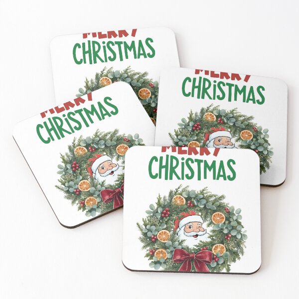 Item preview, ​Vintage Winking Santa Watercolor Christmas Wreath with Dried Oranges designed and sold by Sem34.
