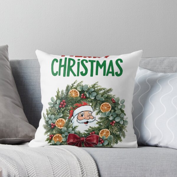 Item preview, ​Vintage Winking Santa Watercolor Christmas Wreath with Dried Oranges designed and sold by Sem34.