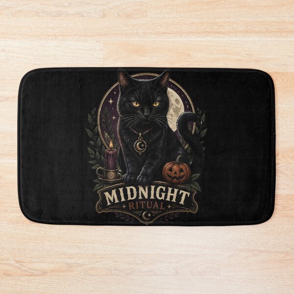 Item preview, Midnight Ritual Cat Vintage Halloween Label Halloween designed and sold by KristenosNehk.