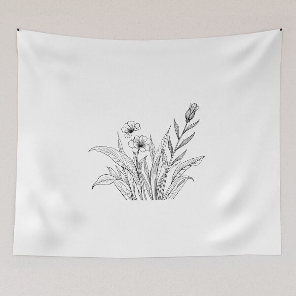 Item preview, Minimalist Wildflower Line Art Floral Sketch designed and sold by Azmatdesigner.