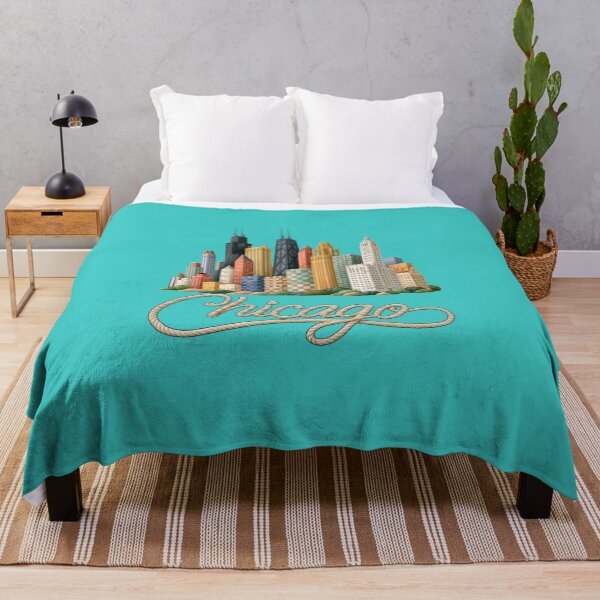 Item preview, Chicago Ornamental Skyline with Fancy Calligraphy Colorful Script designed and sold by Rocky Mountain Artistry.