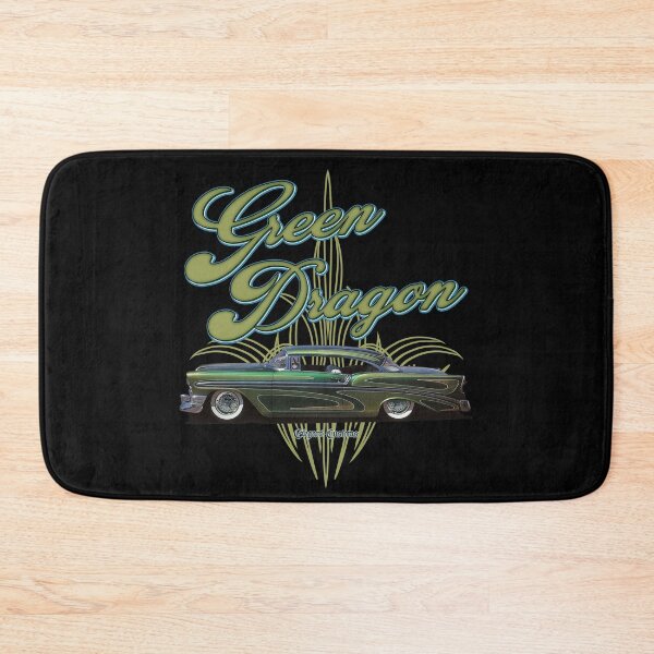 Item preview, 1956 Bel Air Chopped Green Dragon with text - Lowrider, Kustom, Hot Rod, Muscle Car designed and sold by Elegant Customs.