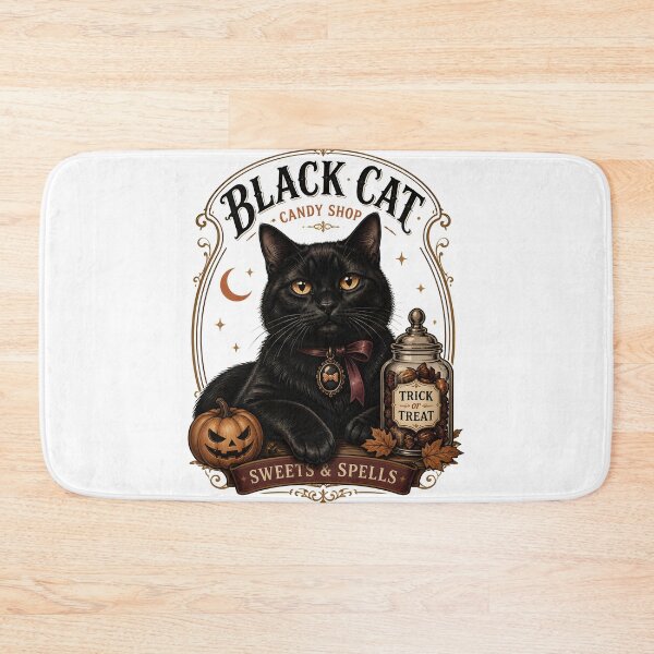 Item preview, Halloween Candy Shop Cat Gothic Storybook Poster Halloween designed and sold by OliviaHayesArt.