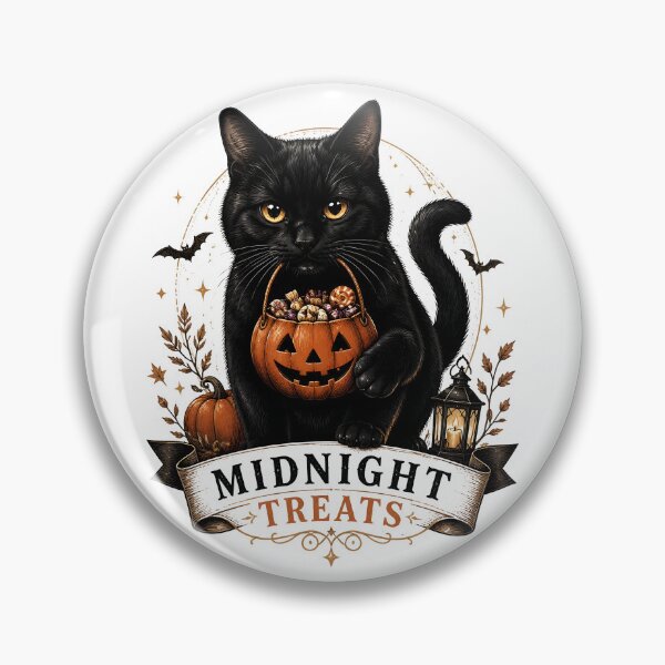 Item preview, Midnight Treats Cat Vintage Halloween Label Halloween designed and sold by OliviaHayesArt.