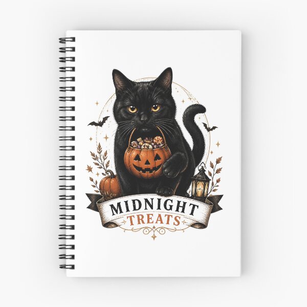 Item preview, Midnight Treats Cat Vintage Halloween Label Halloween designed and sold by OliviaHayesArt.