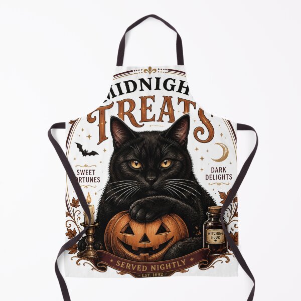 Item preview, Midnight Treats Cat Gothic Storybook Poster Halloween designed and sold by OliviaHayesArt.