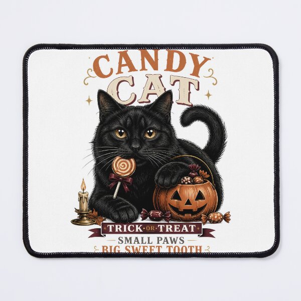 Item preview, Black Cat Candy Club Gothic Storybook Poster Halloween designed and sold by OliviaHayesArt.