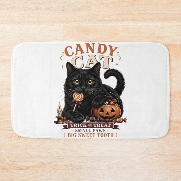 Item preview, Black Cat Candy Club Gothic Storybook Poster Halloween designed and sold by OliviaHayesArt.