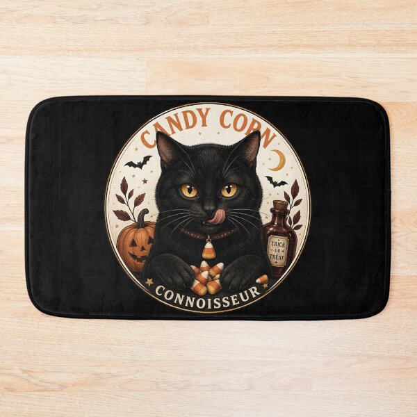 Item preview, Candy Corn Black Cat Vintage Halloween Label Halloween designed and sold by OliviaHayesArt.