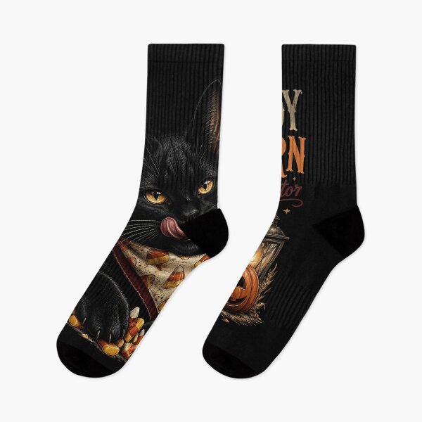 Item preview, Candy Corn Black Cat Gothic Storybook Poster Halloween designed and sold by OliviaHayesArt.