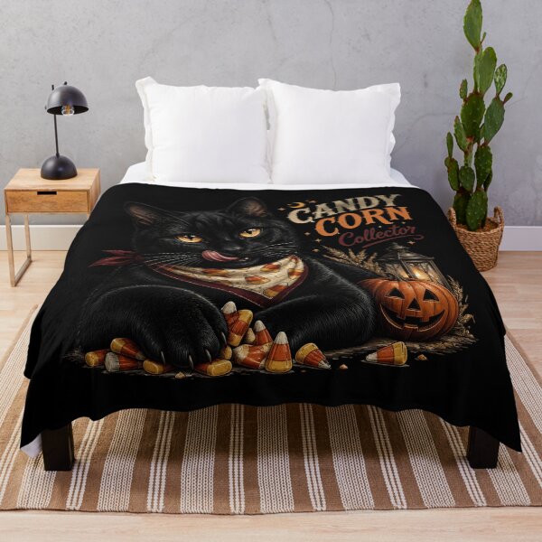 Item preview, Candy Corn Black Cat Gothic Storybook Poster Halloween designed and sold by OliviaHayesArt.