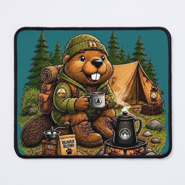 Item preview, Camp Perk Camping Beaver Coffee Lover Sticker designed and sold by HenryHog.