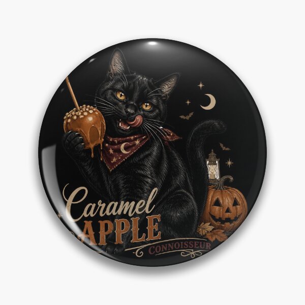 Item preview, Caramel Apple Cat Vintage Halloween Label Halloween designed and sold by OliviaHayesArt.
